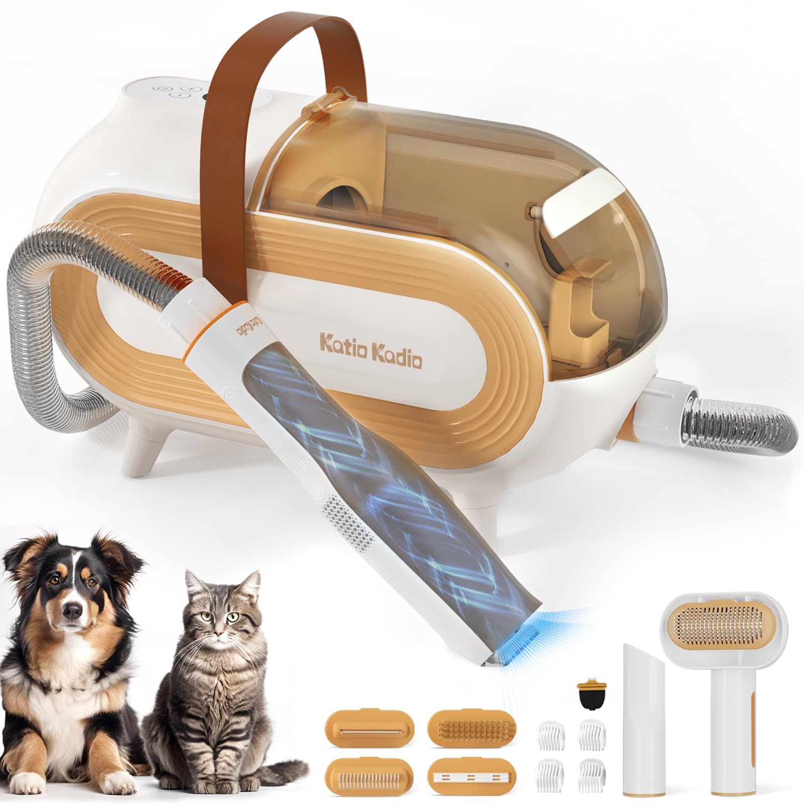 8 in 1 Pet Grooming Kit - Powerful Vacuum Suction for Dogs, 2L Large Capacity Dog Hair Groomer with Brush for Shedding