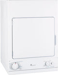 GE DSKS433EBWW Space Maker 240V 3.6 Cu. Ft. Stationary Electric Dryer, White