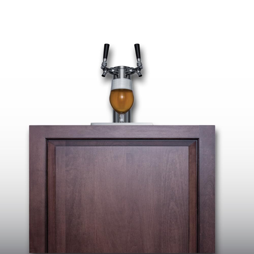 Summit SBC58BLBIADA 24 Inch Wide 5.5 Cu. Ft. Built-In Beer Double Tap Kegerator with Tap Kit -