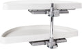 Hardware Resources 35" Blind Corner Cabinet Organizer - White, Heavy Duty Polymer Plastic Half-Moon Trays - Kitchen Pantry Rotating Racks for Left & Right-Hand Cupboards - Fits 14.5" Cabinet Opening