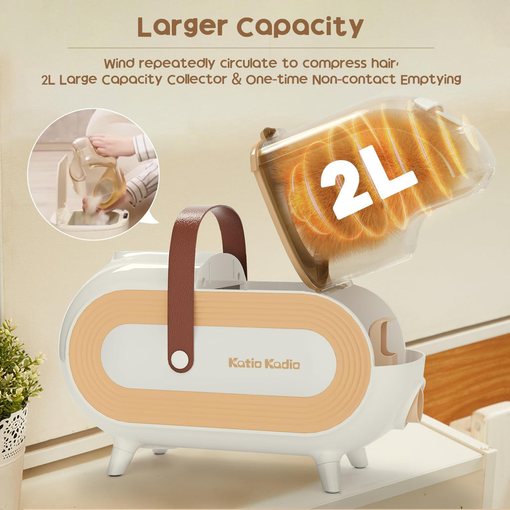 8 in 1 Pet Grooming Kit - Powerful Vacuum Suction for Dogs, 2L Large Capacity Dog Hair Groomer with Brush for Shedding