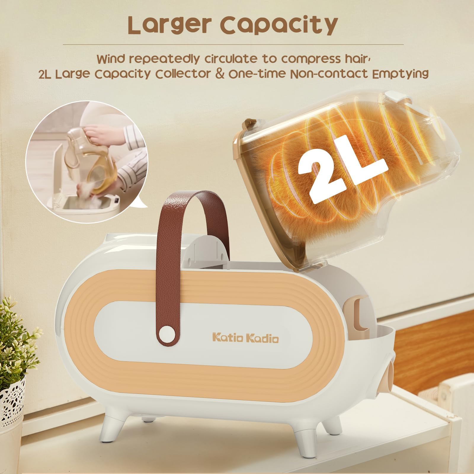 8 in 1 Pet Grooming Kit - Powerful Vacuum Suction for Dogs, 2L Large Capacity Dog Hair Groomer with Brush for Shedding