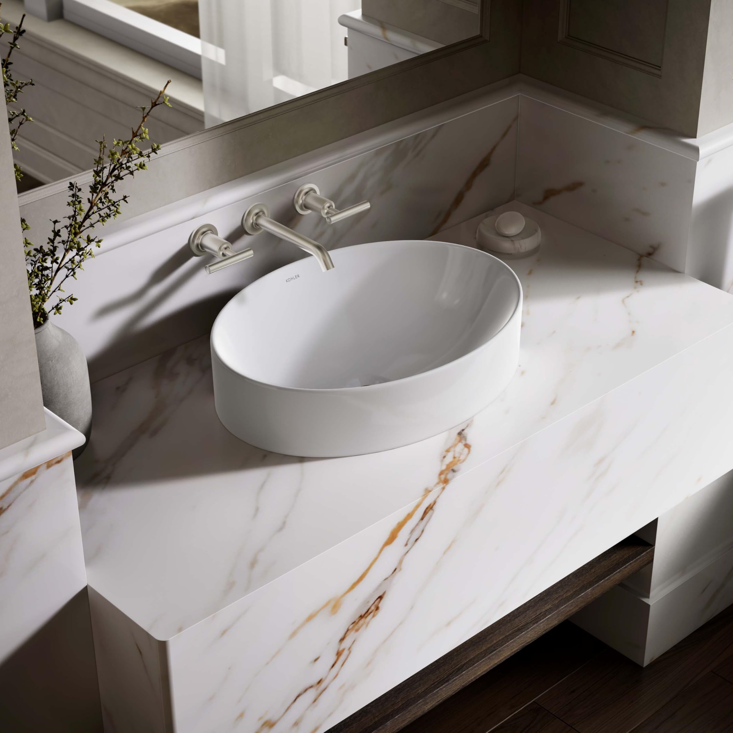 Kohler K-99183 Vox 20" Vessel Vitreous China Bathroom Sink with Overflow -