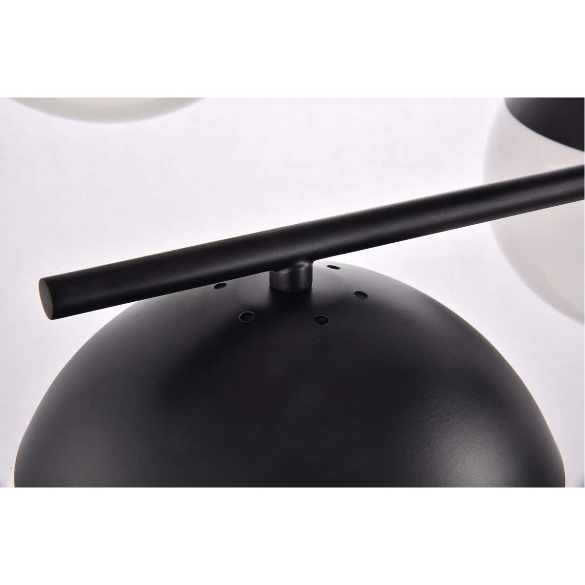 Living District Eclipse 6 Lights Black Pendant with Frosted White Glass