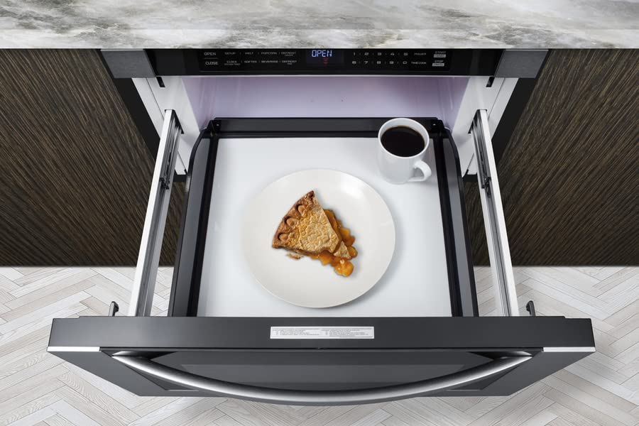 Summit MDR30SS 30" Wide Built-In Drawer Microwave for Installation in Wall or Island Openings, 1.2 cu.ft. Interior, 115V AC/60 Hz, Black/SS