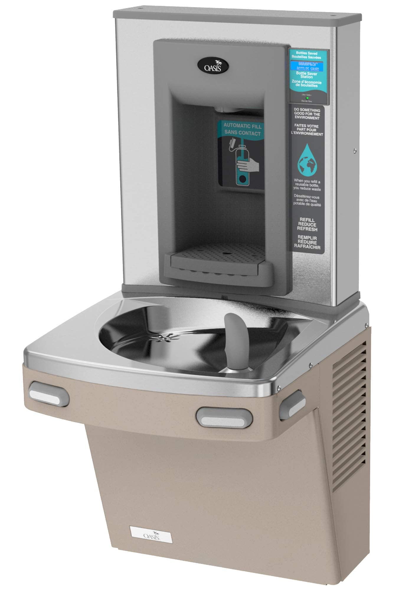 Oasis PG8EBF VersaCooler II COMBO ADA Electronic Bottle Filler and Filtered Refrigerated Drinking Fountain