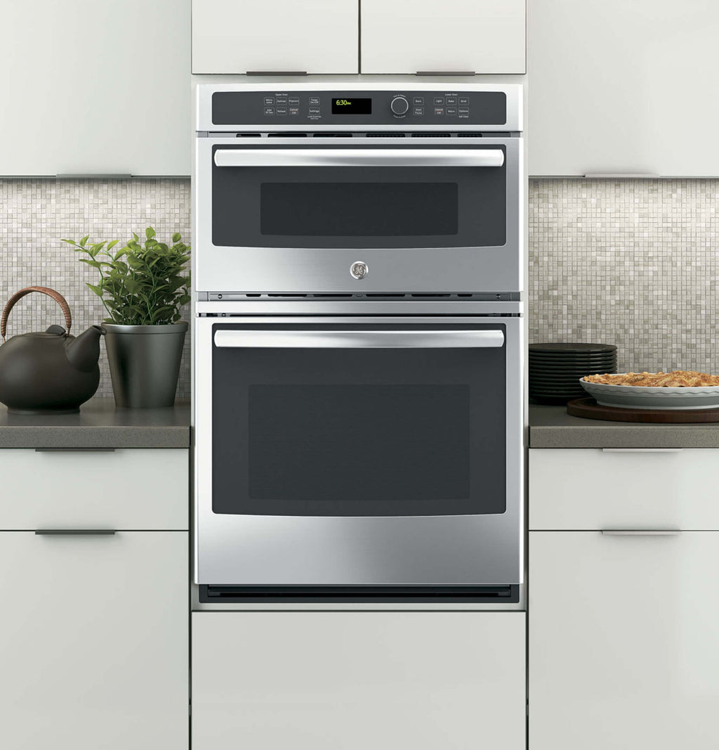 GE JK3800SHSS Combination Wall Oven 4.3 cu. ft. Oven Capacity, 1.7 cu. ft. Microwave, Sensor Cooking Controls, Bake Element, Broil Element, Glass Touch Controls - Stainless