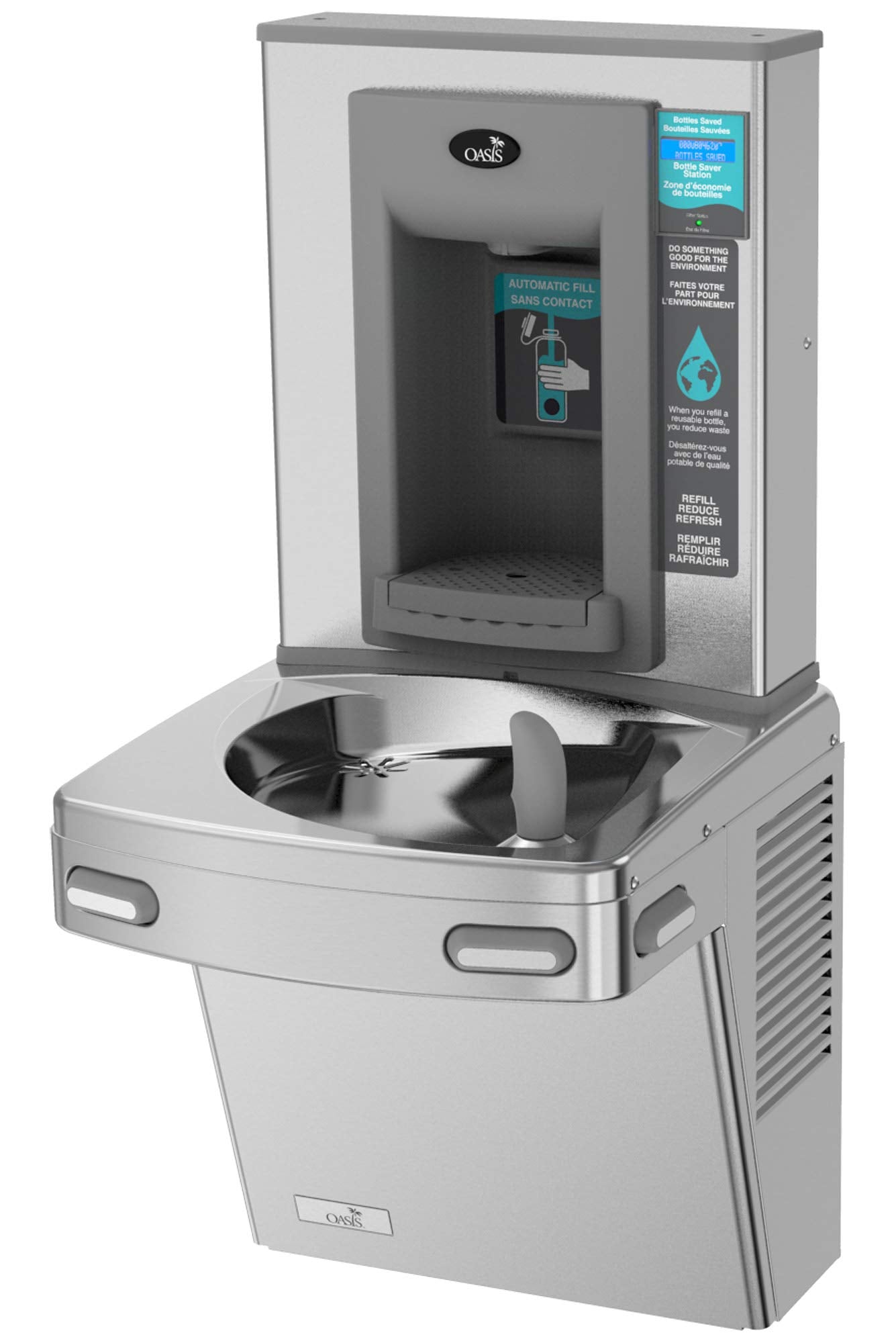 Oasis PG8EBF VersaCooler II COMBO ADA Electronic Bottle Filler and Filtered Refrigerated Drinking Fountain