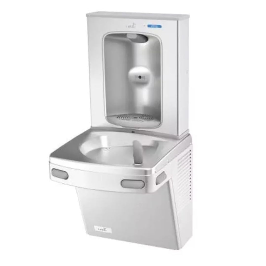 Oasis VersaCooler® II Water Drinking Fountain Wall Mount Indoor in Greystone with Electric Bottle Filling Station, 8PH, ADA Compliant - 18" D x 18" W x 38" H