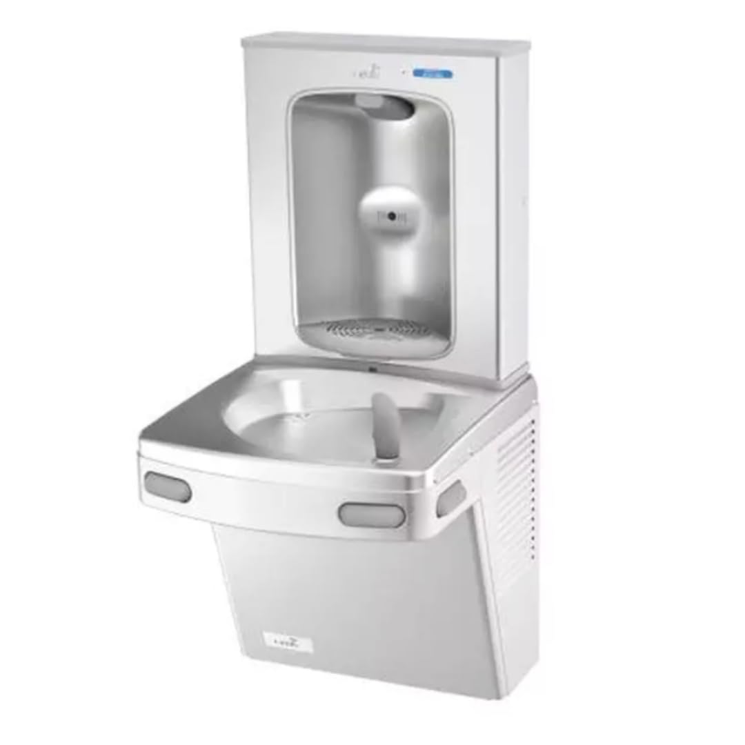 Oasis VersaCooler® II Water Drinking Fountain Wall Mount Indoor in Greystone with Electric Bottle Filling Station, 8PH, ADA Compliant - 18" D x 18" W x 38" H