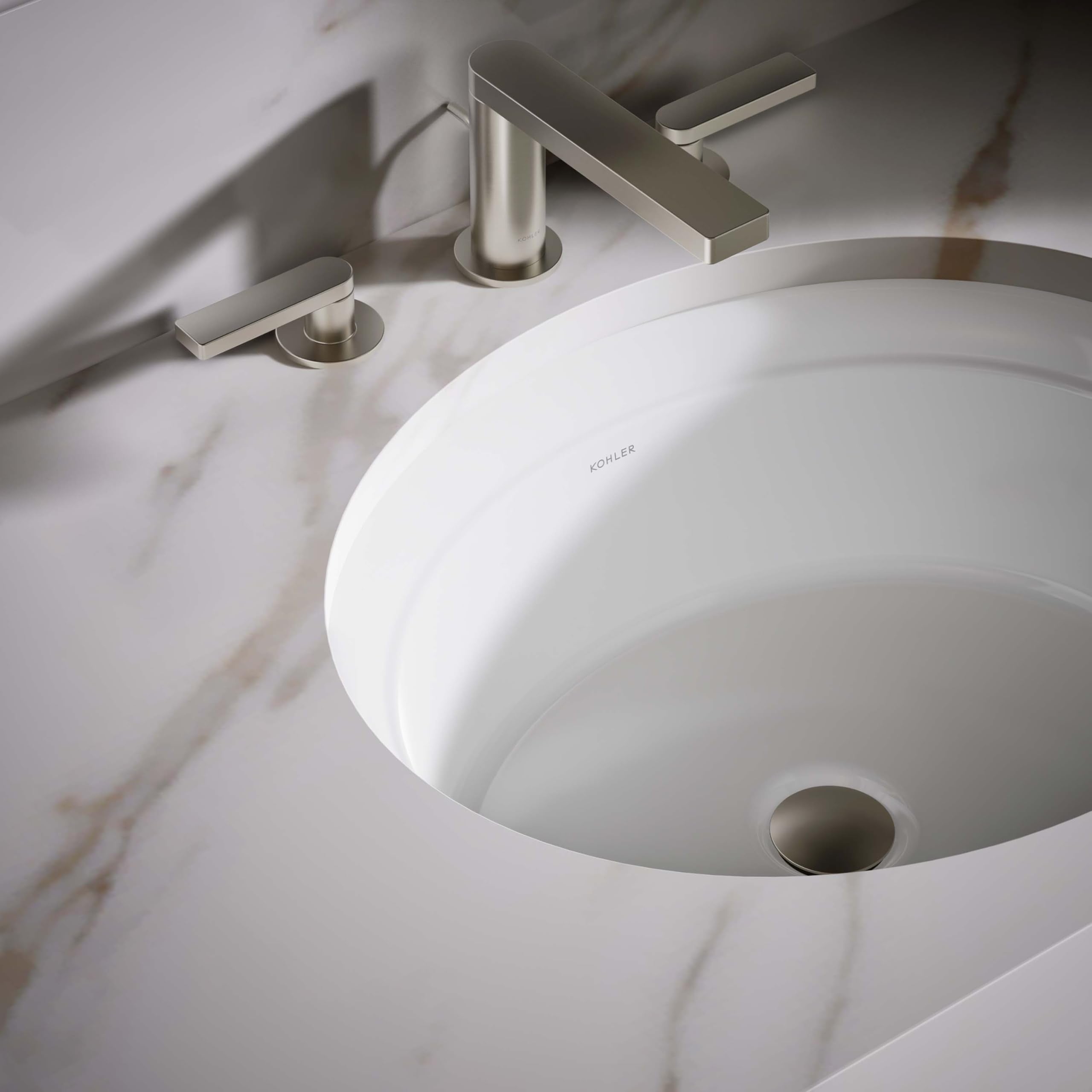 Kohler K-21782 Artifacts 17-5/16" Oval Vitreous China Undermount Bathroom Sink with Overflow -