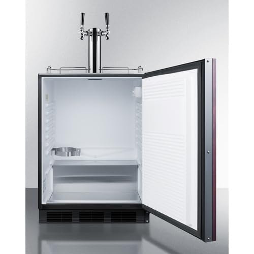 Summit SBC58BLBIADA 24 Inch Wide 5.5 Cu. Ft. Built-In Beer Double Tap Kegerator with Tap Kit -