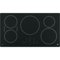 GE 36-Inch Cooktop with 5 Induction | Pan Size Sensors, SyncBurners, Red LED Display, Kitchen Timer, 3,700-Watt Element | ADA Compliant Fits Guarantee | PHP9036DJBB model