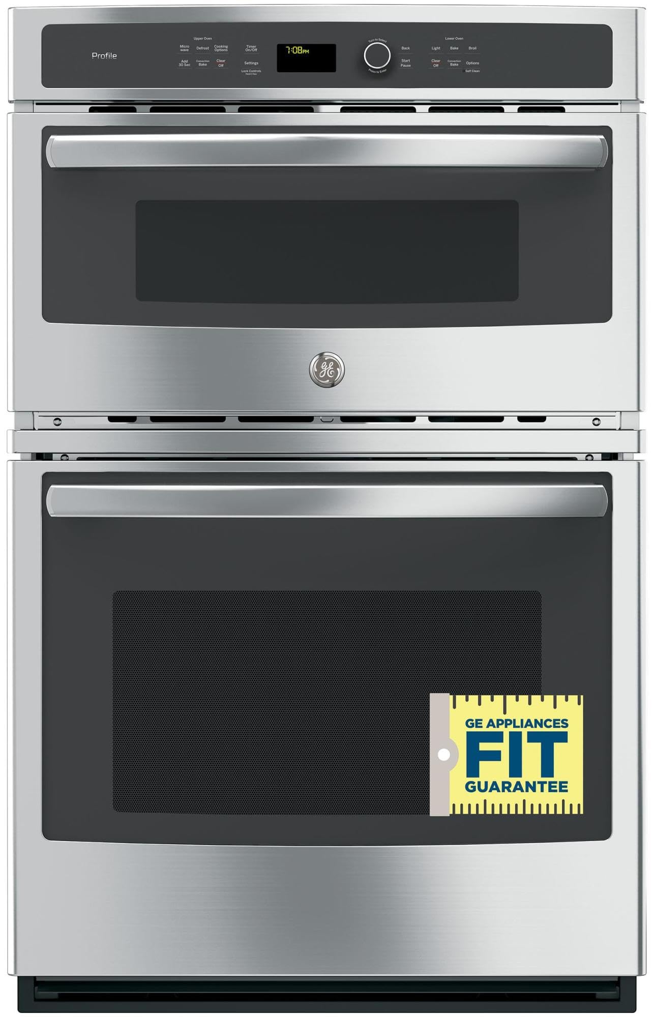 GE PK7800SKSS Electric Combination Wall Oven, Solid Black