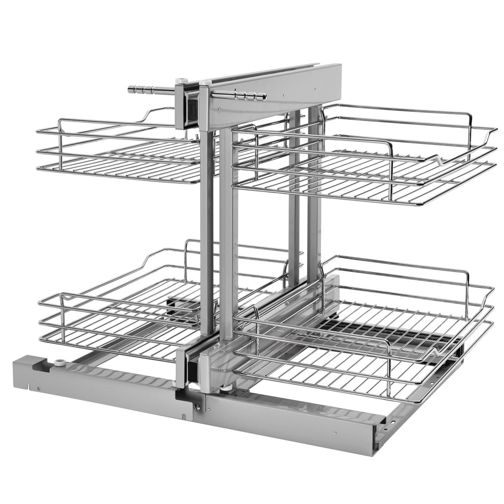 Rev-A-Shelf 5PSP-15SC 5PSP Series Pull Out 2 Tier Blind Corner Kitchen Cabinet Organizer with Soft Close for 15 Inch Cabinet Opening