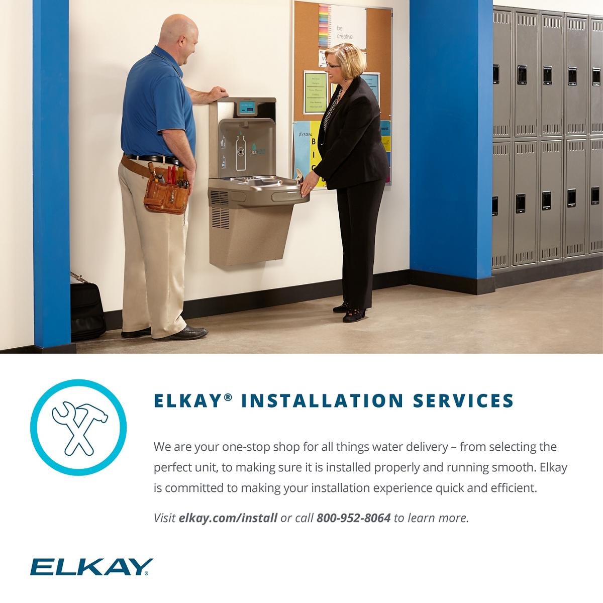 Elkay Wall Mount ADA Cooler Non-Filtered Refrigerated Light Gray Granite
