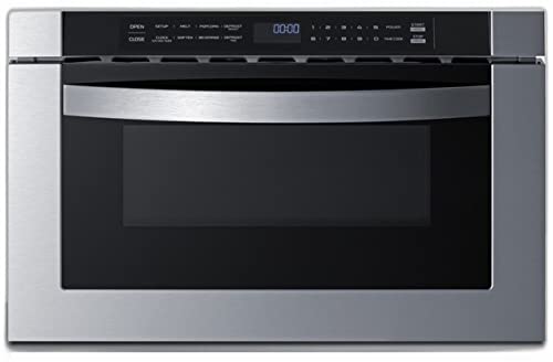 Summit MDR30SS 30" Wide Built-In Drawer Microwave for Installation in Wall or Island Openings, 1.2 cu.ft. Interior, 115V AC/60 Hz, Black/SS