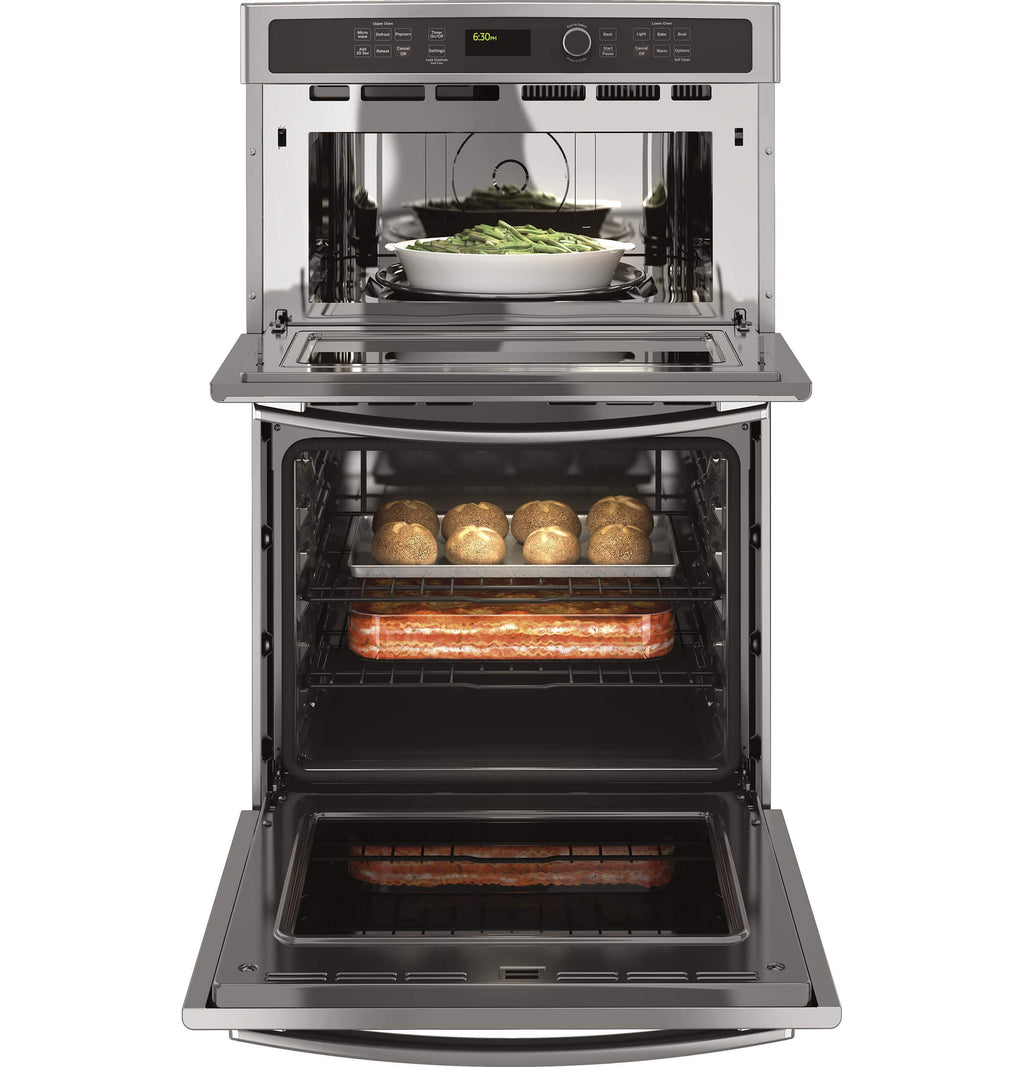 GE JK3800SHSS Combination Wall Oven 4.3 cu. ft. Oven Capacity, 1.7 cu. ft. Microwave, Sensor Cooking Controls, Bake Element, Broil Element, Glass Touch Controls - Stainless