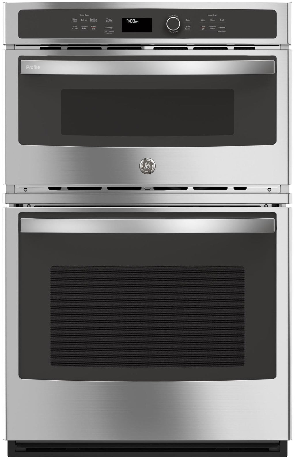 GE PK7800SKSS Electric Combination Wall Oven, Solid Black