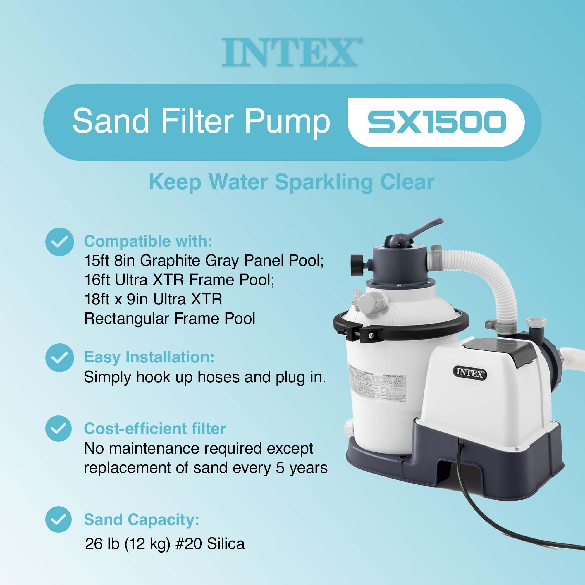 INTEX Krystal Clear Sand Filter Pumps for Above Ground Pools