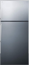 Summit Appliance FF1512SSIM ENERGY STAR Certified Counter Depth 28" Wide 12.6 Cu.Ft. Top Mount Refrigerator-Freezer with Stainless Steel Door, Platinum Cabinet and Icemaker