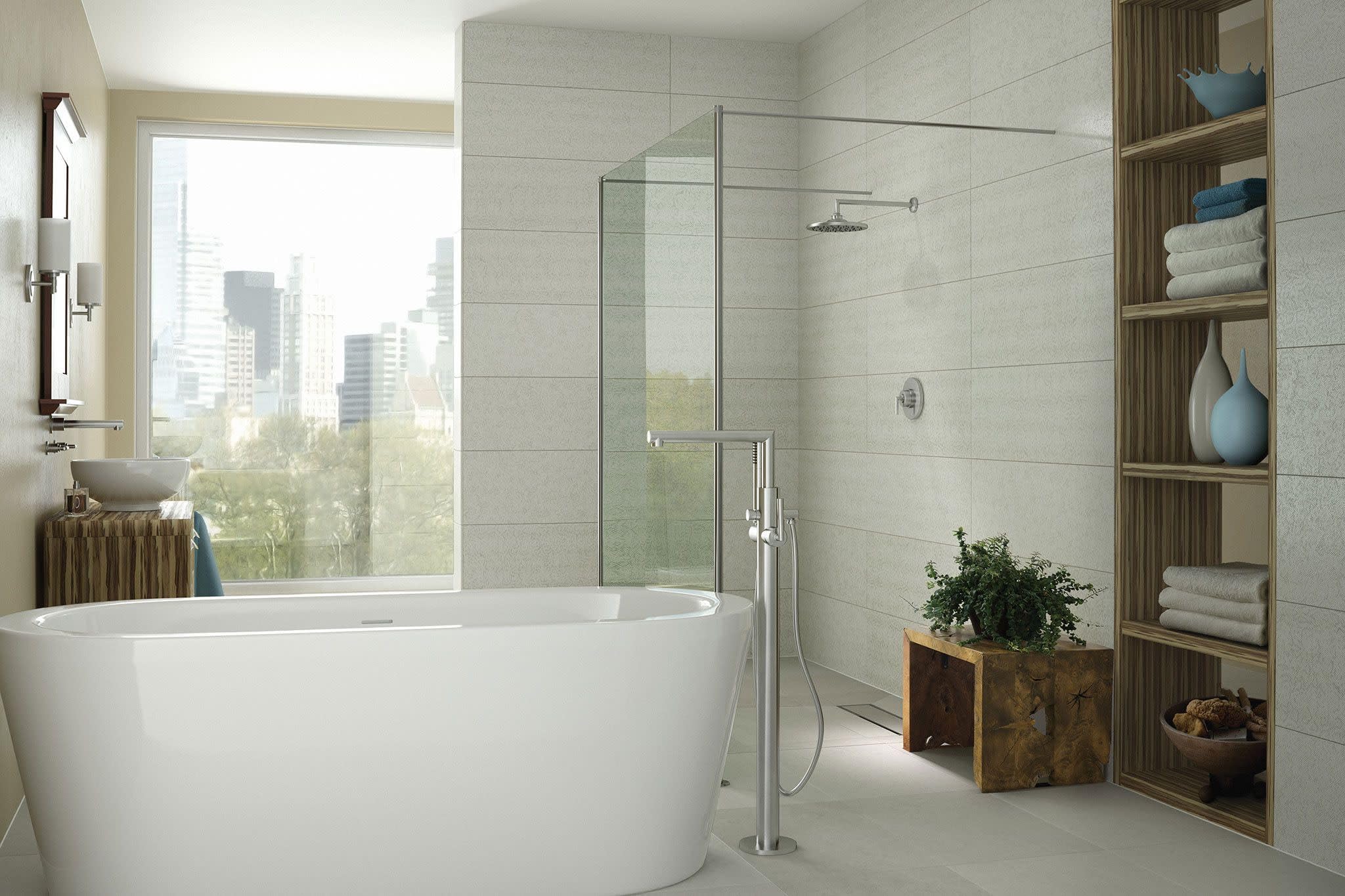 Moen Collection Freestanding Tub Filler Single Riser Floor