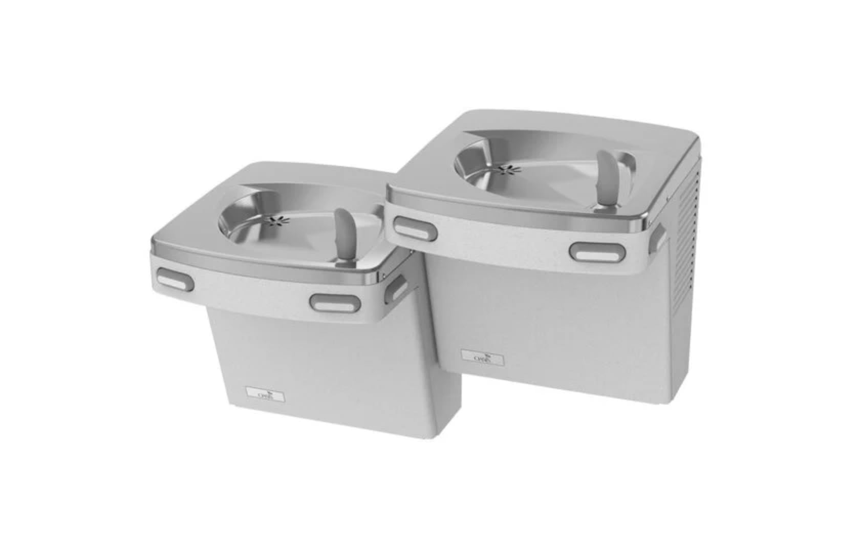 ON-WALL Two-Level Drinking Fountain, 2 Level, 18 5/8 in D, 27 3/8 in W