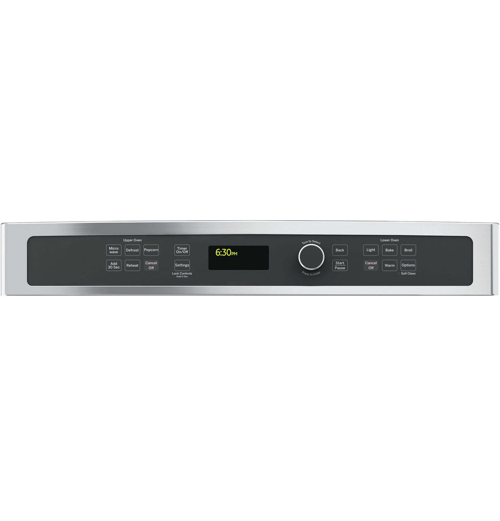 GE JK3800SHSS Combination Wall Oven 4.3 cu. ft. Oven Capacity, 1.7 cu. ft. Microwave, Sensor Cooking Controls, Bake Element, Broil Element, Glass Touch Controls - Stainless