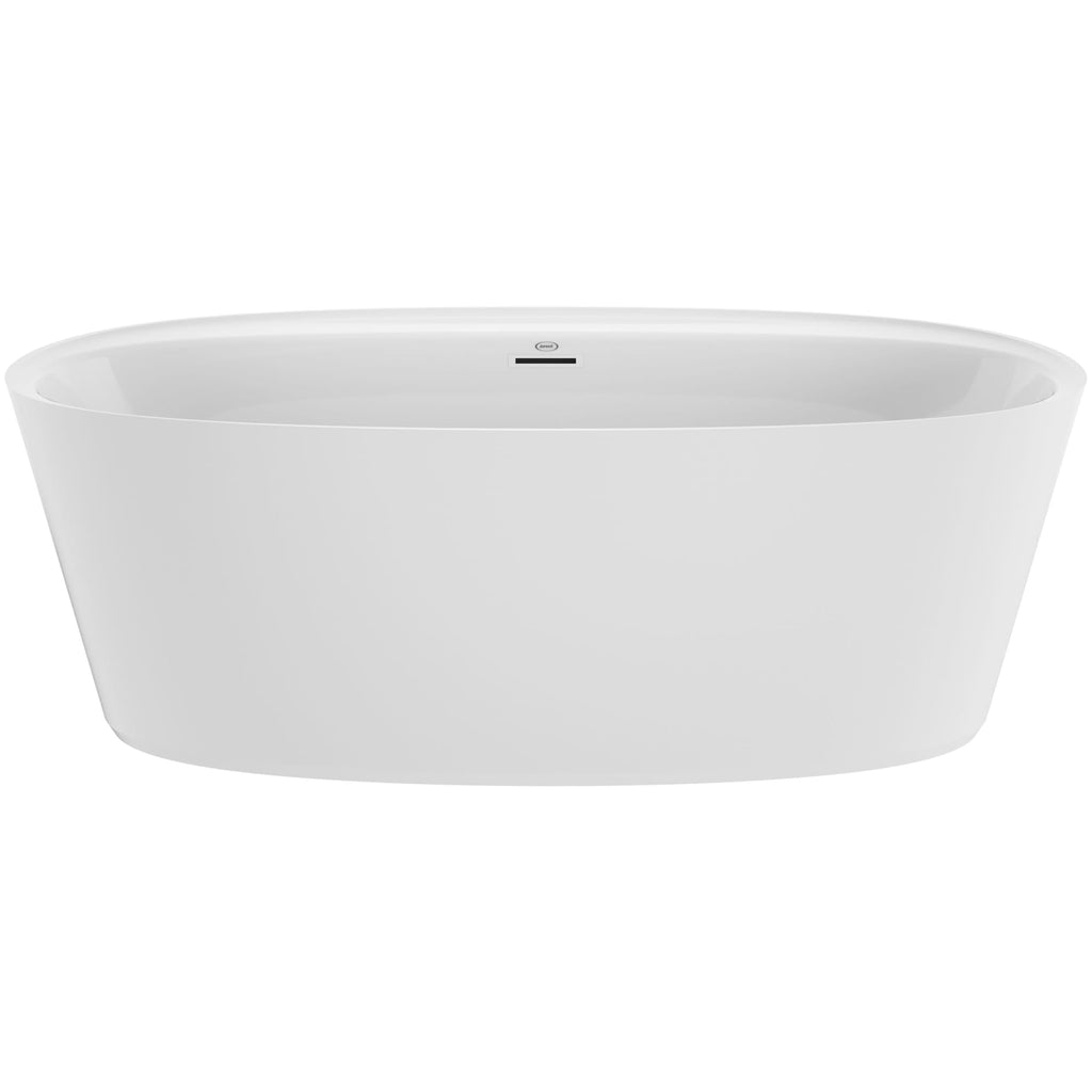 Amalia 67" Free Standing Acrylic Soaking Tub with Center Drain, Pop-Up Drain Assembly and Overflow