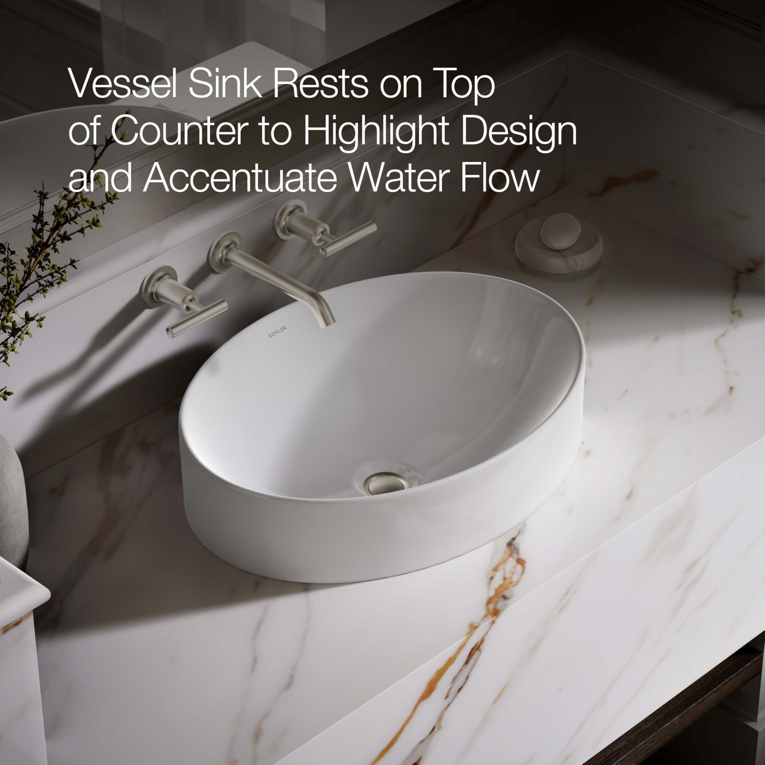 Kohler K-99183 Vox 20" Vessel Vitreous China Bathroom Sink with Overflow -