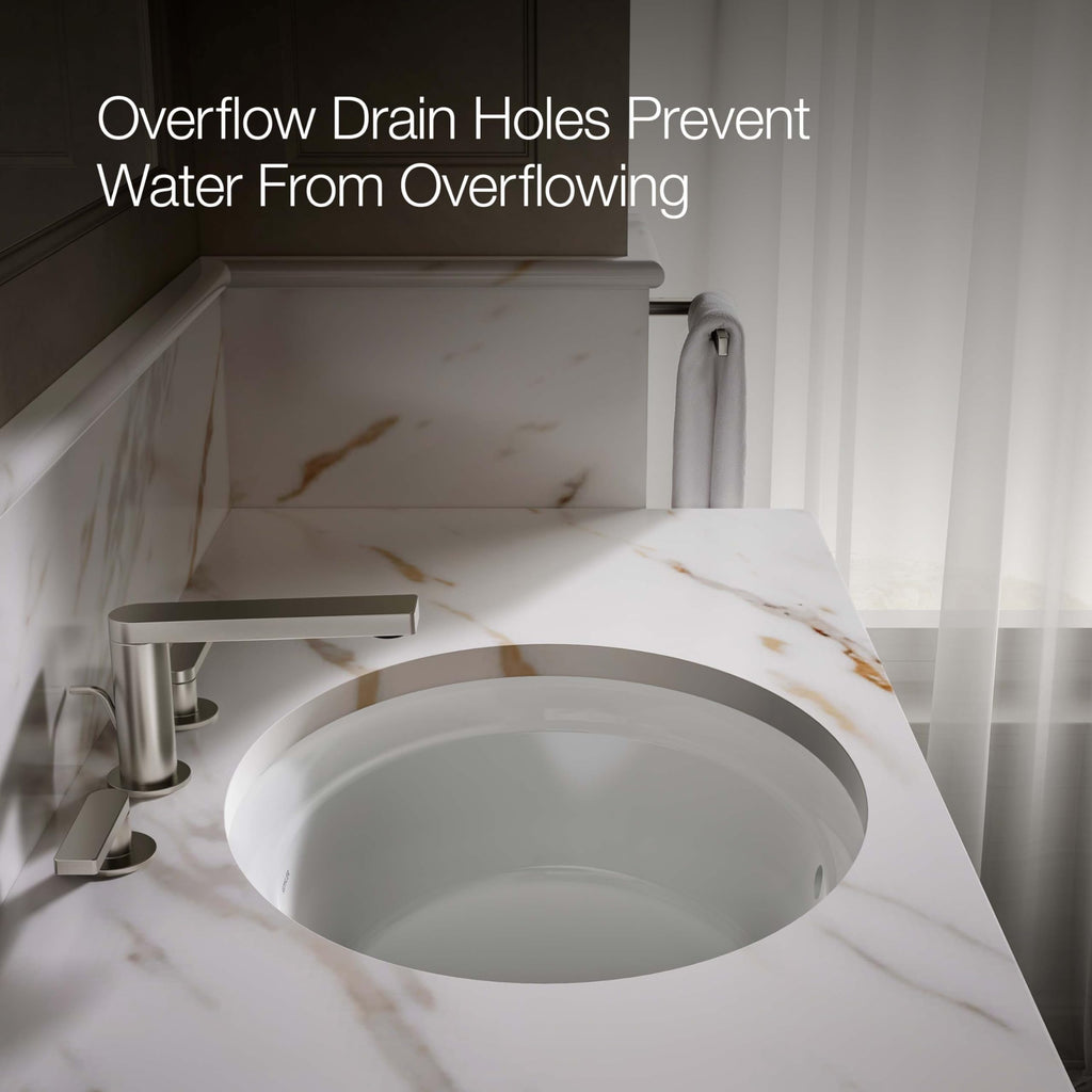 Kohler K-21782 Artifacts 17-5/16" Oval Vitreous China Undermount Bathroom Sink with Overflow -