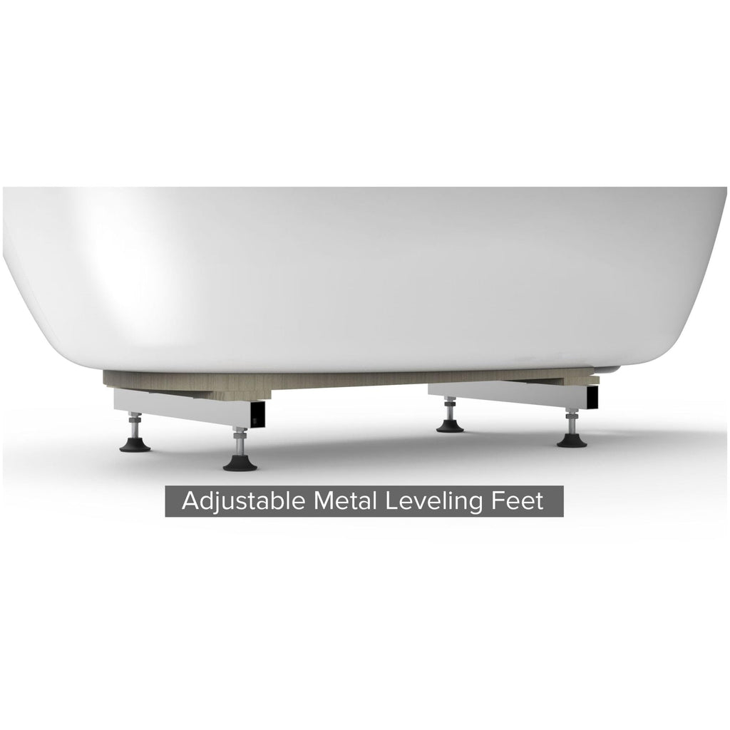 Amalia 67" Free Standing Acrylic Soaking Tub with Center Drain, Pop-Up Drain Assembly and Overflow