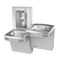 VersaCooler Wall Mount Bi-Level Indoor Double Water Drinking Fountain with Electric Bottle Filling Station, in Greystone Stainless Steel, Built in Water Filter, 8GPH - 18" D x 34" W x 38" H