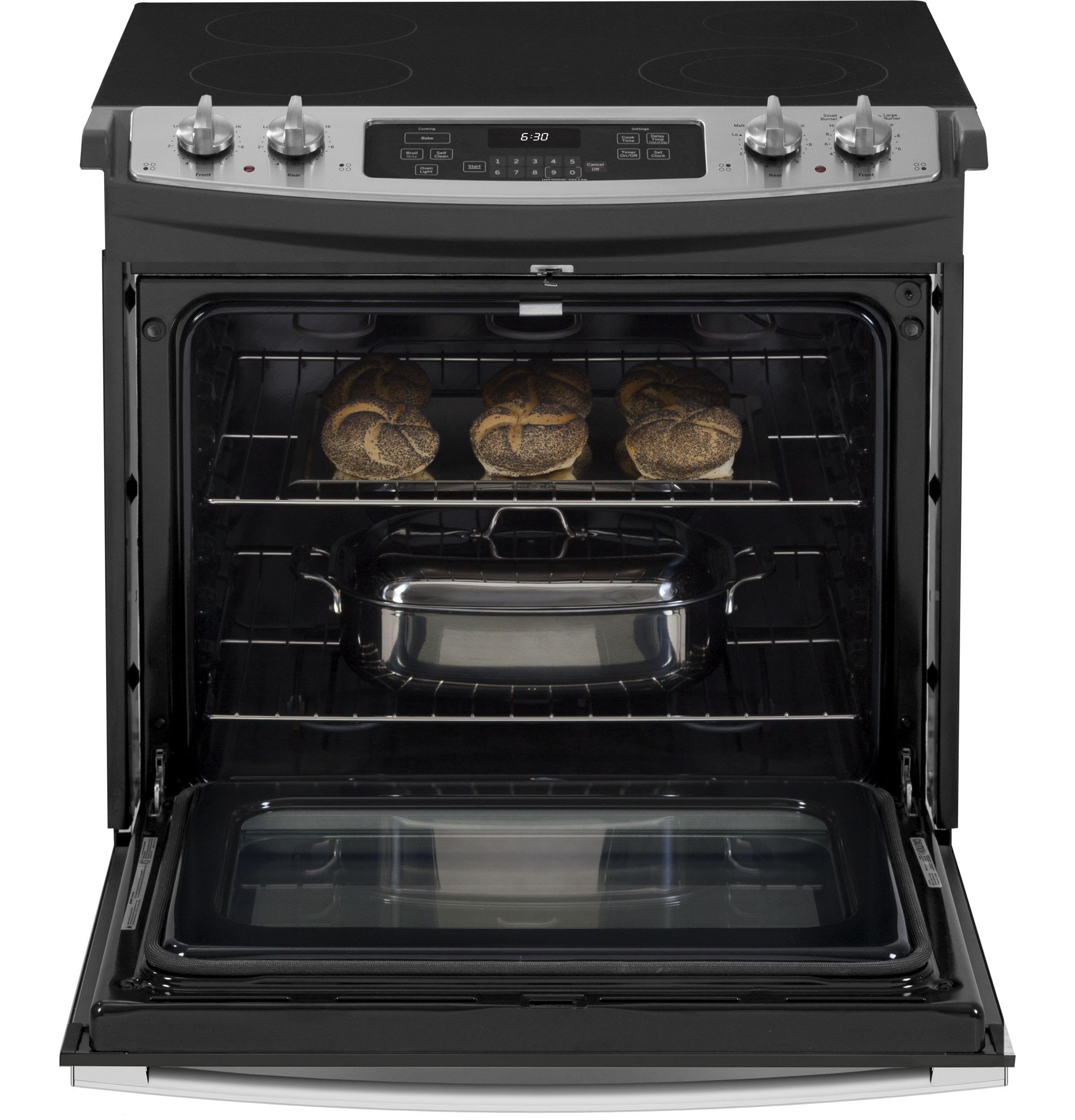 GE 30 in. 5 Burner Element Drop-in Electric Range with Self-Cleaning Oven in Stainless Steel JD630STSS