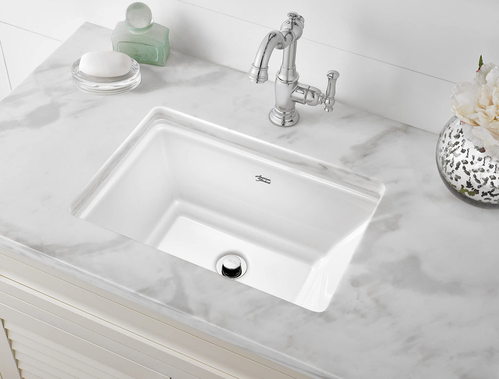 American Standard 0483.000 Estate 19-3/4" Undermount Vitreous China Bathroom Sink with Overflow - Linen