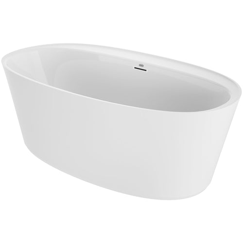 Amalia 67" Free Standing Acrylic Soaking Tub with Center Drain, Pop-Up Drain Assembly and Overflow