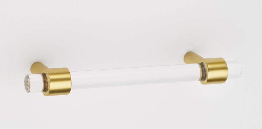 Alno A860-4 Contemporary 4" Center to Center Acrylic Bar Cabinet Pull/Drawer Pull with Solid Brass Feet -