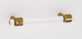 Alno A860-4 Contemporary 4" Center to Center Acrylic Bar Cabinet Pull/Drawer Pull with Solid Brass Feet -