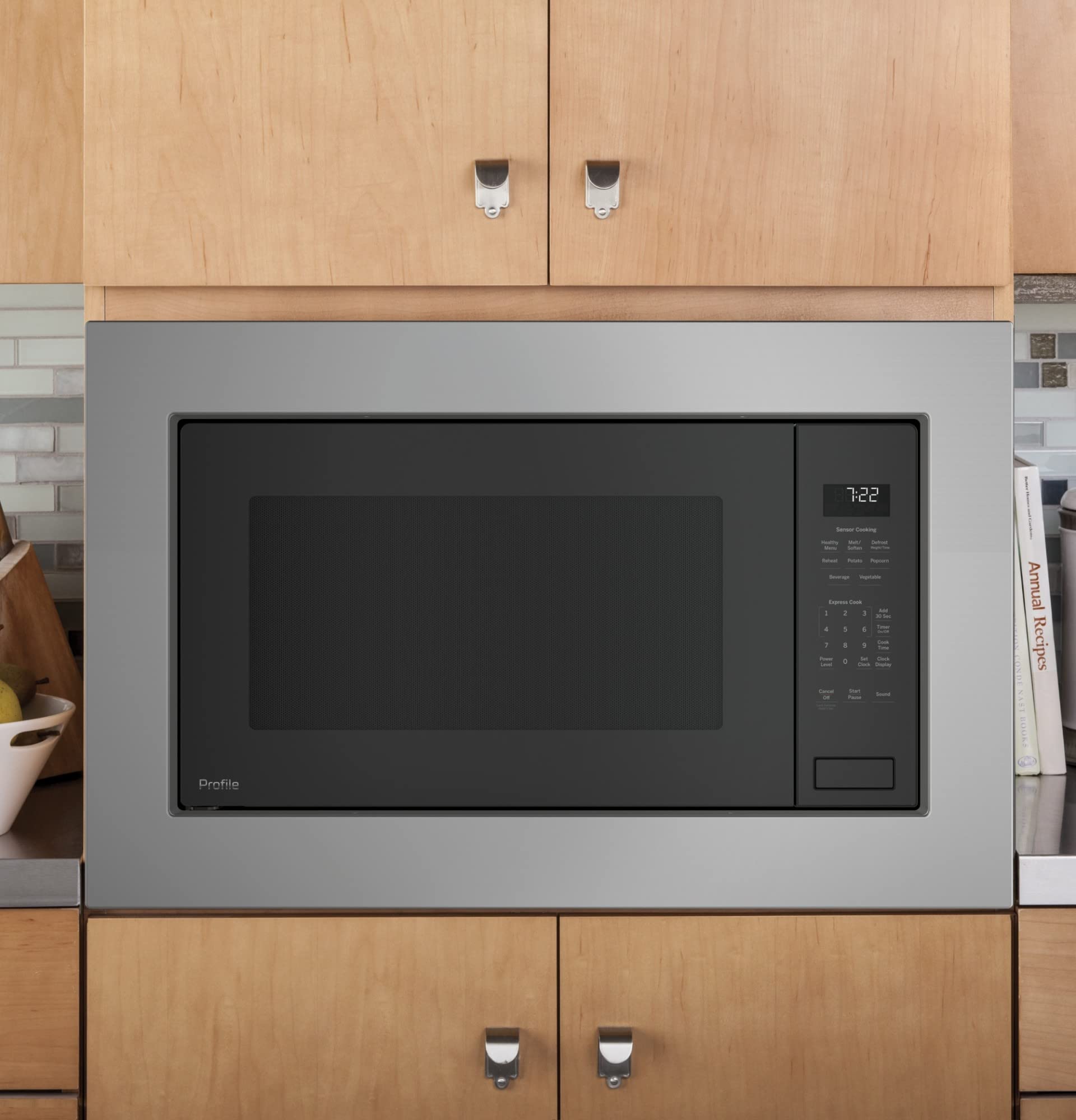24 Inch Built-In Microwave with Sensor Cook, Instant On Controls, Extra-Large Turntable, Control Lockout, Weight & Time Defrost, Kitchen Timer and 2.2 cu. ft. Capacity