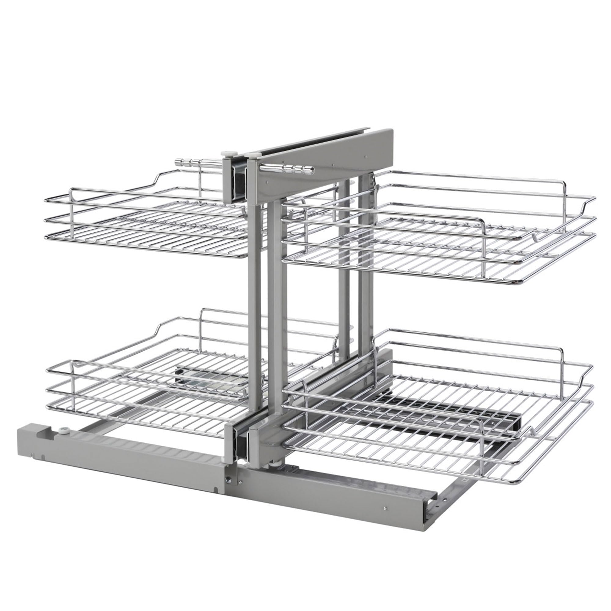Rev-A-Shelf 5PSP-15SC 5PSP Series Pull Out 2 Tier Blind Corner Kitchen Cabinet Organizer with Soft Close for 15 Inch Cabinet Opening