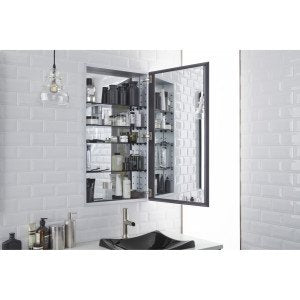 Kohler K-2918-PG Catalan 20" x 36" Aluminum Single Door Medicine Cabinet with 107 Degree Hinge -