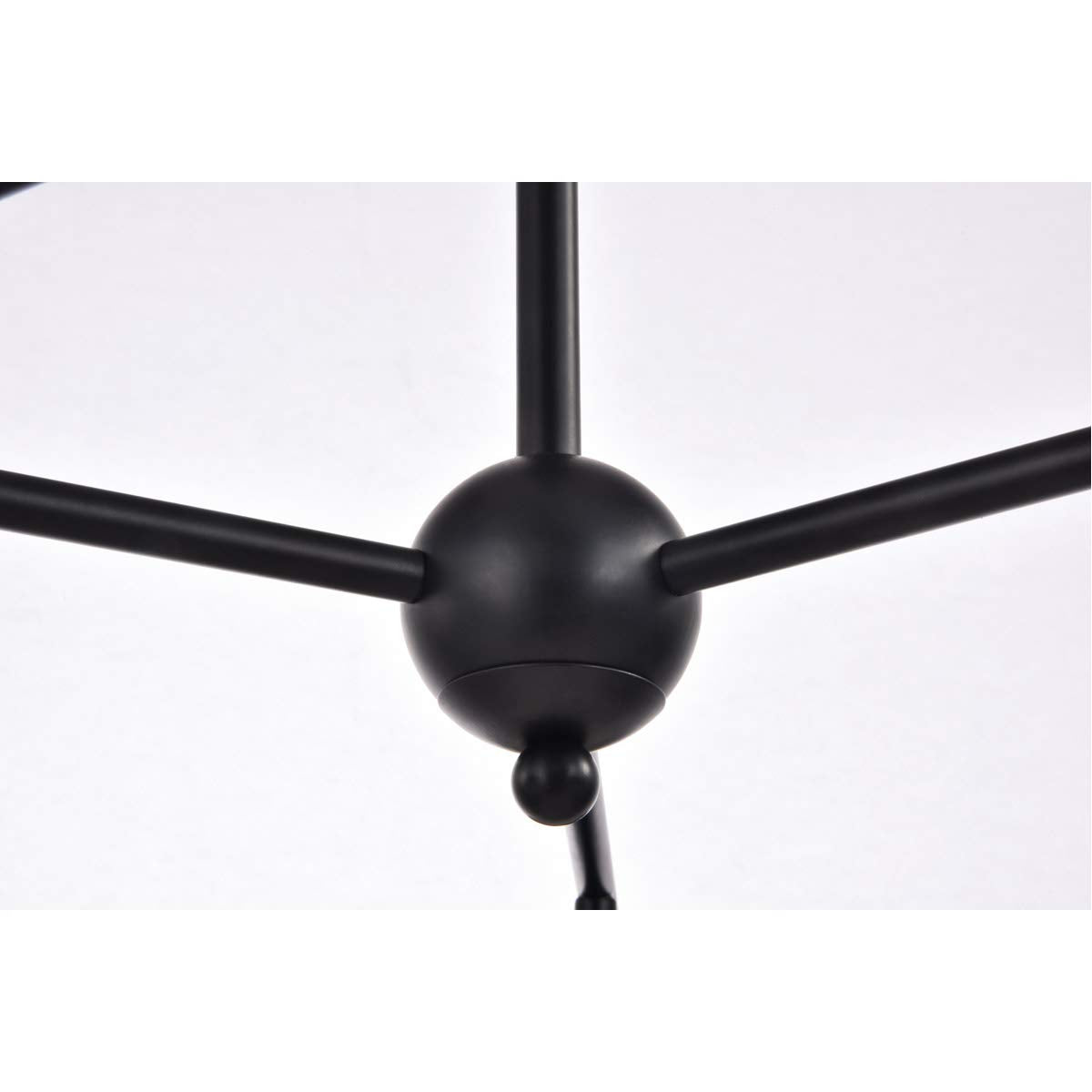 Living District Eclipse 6 Lights Black Pendant with Frosted White Glass