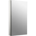 Kohler K-2918-PG Catalan 20" x 36" Aluminum Single Door Medicine Cabinet with 107 Degree Hinge -