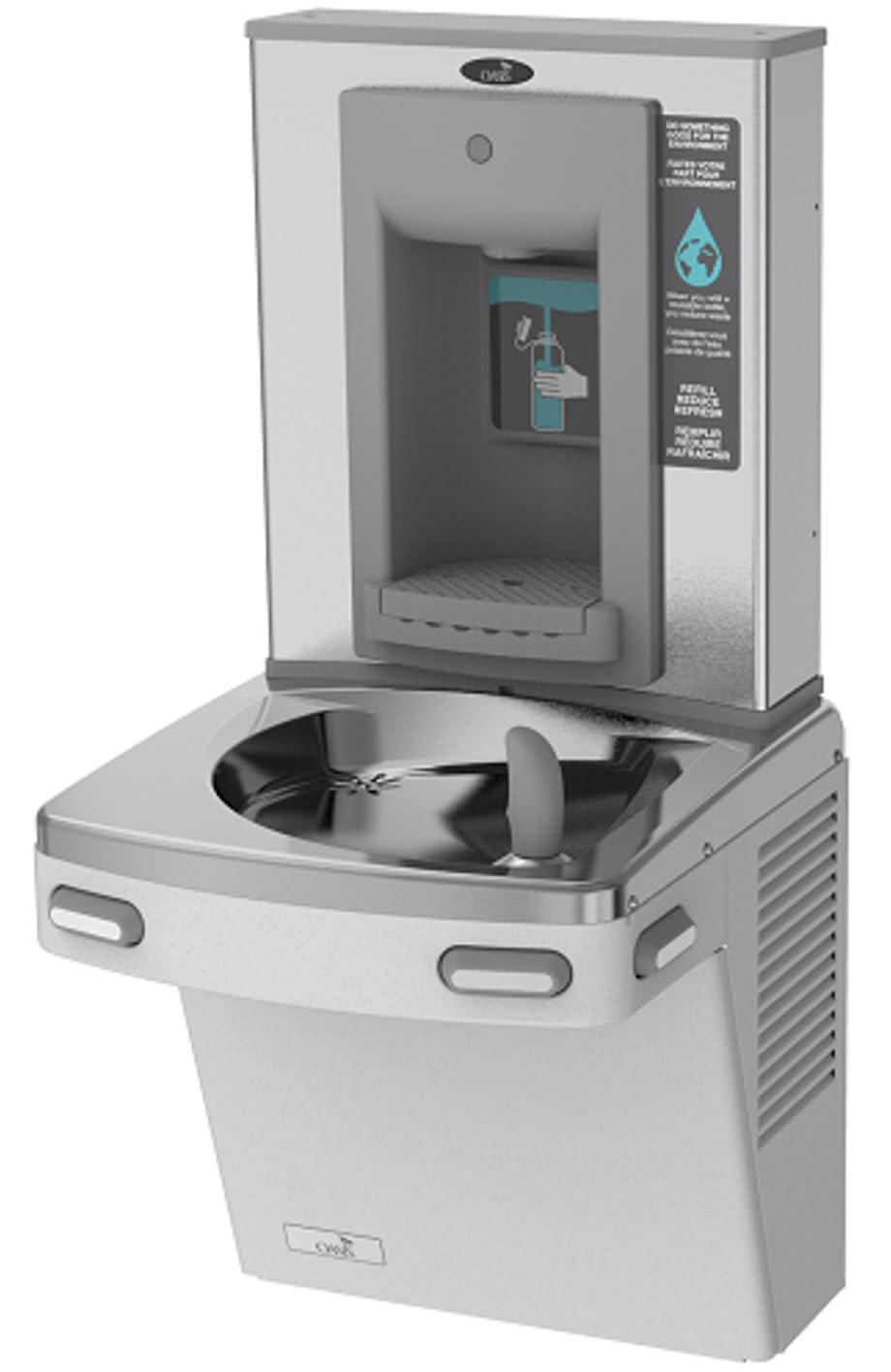 VersaCooler® II Drinking Fountain in Greystone with Electronic Bottle Filler Non-Cooling - No Refrigerant