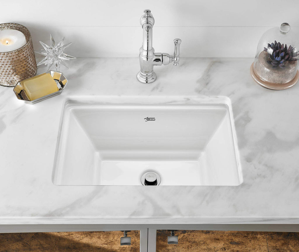 American Standard 0483.000 Estate 19-3/4" Undermount Vitreous China Bathroom Sink with Overflow - Linen